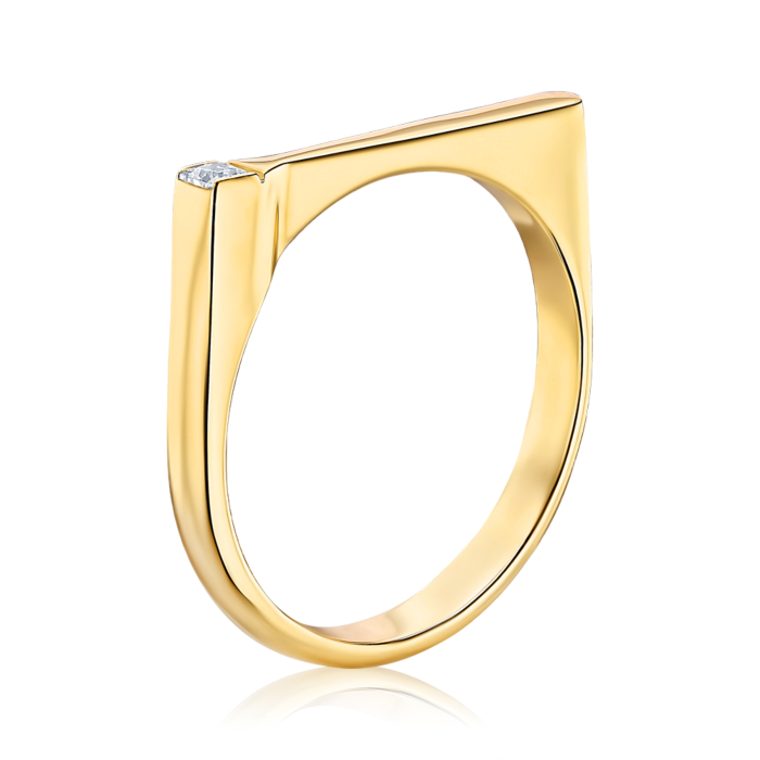 Золота каблучка з фіанітом. Артикул 17161/03/0/2799