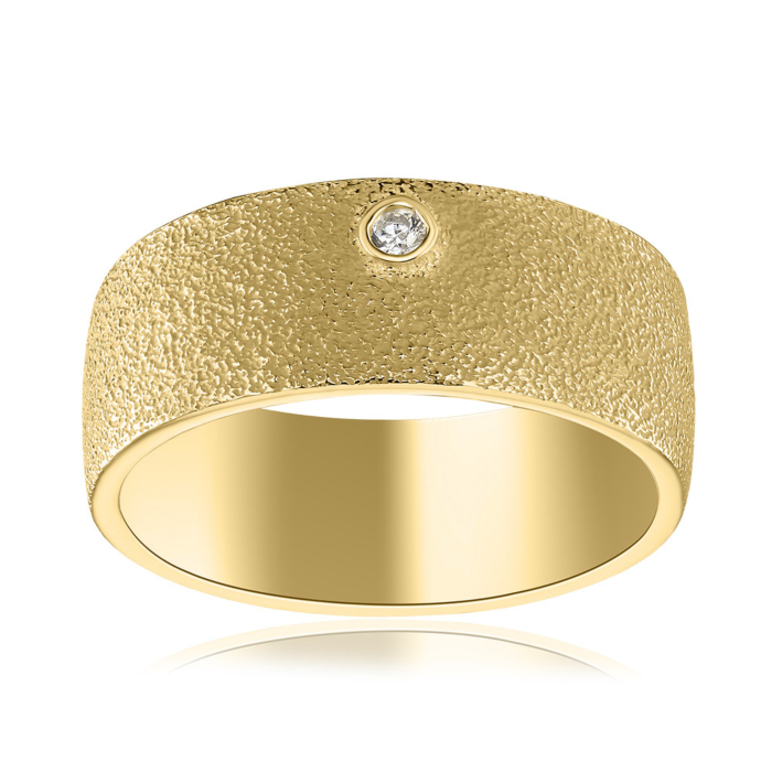 Каблучка з жовтого золота з фіанітом 17162/03/0/17