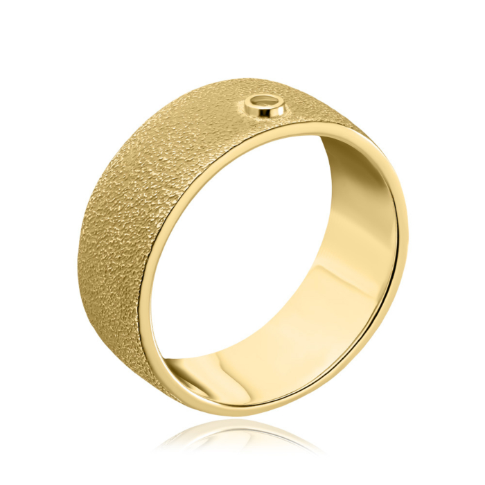 Каблучка з жовтого золота з фіанітом 17162/03/0/17