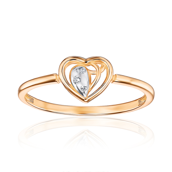 Золотое кольцо с фианитами. Артикул 17163/01/1/75