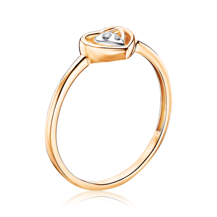 Золотое кольцо с фианитами. Артикул 17163/01/1/75