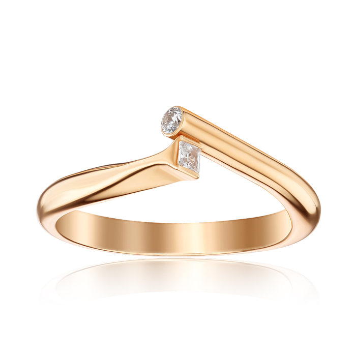 Золотое кольцо с фианитами. Артикул 17164/01/0/21366