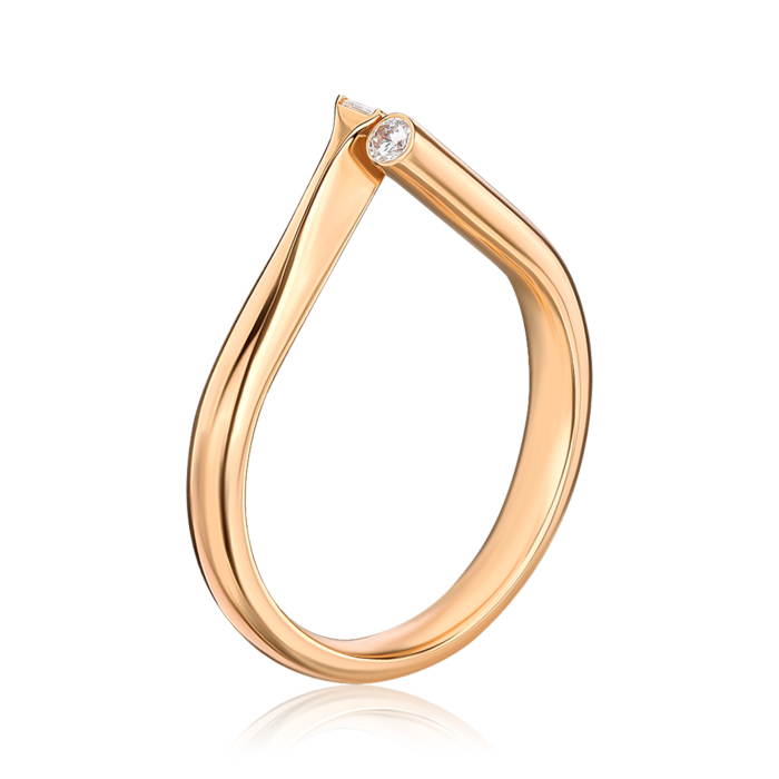 Золотое кольцо с фианитами. Артикул 17164/01/0/21366