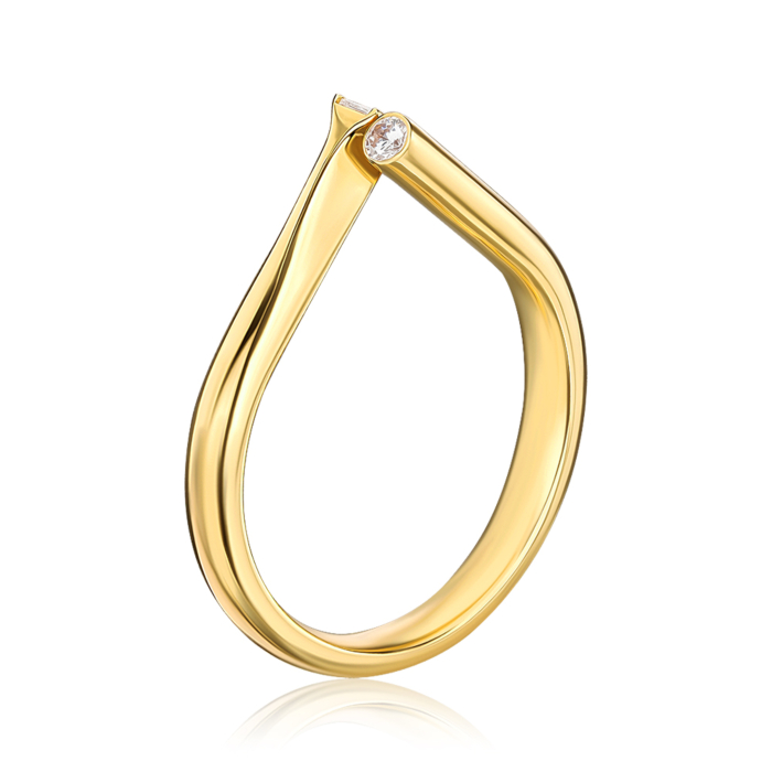 Золотое кольцо с фианитами. Артикул 17164/03/0/21366