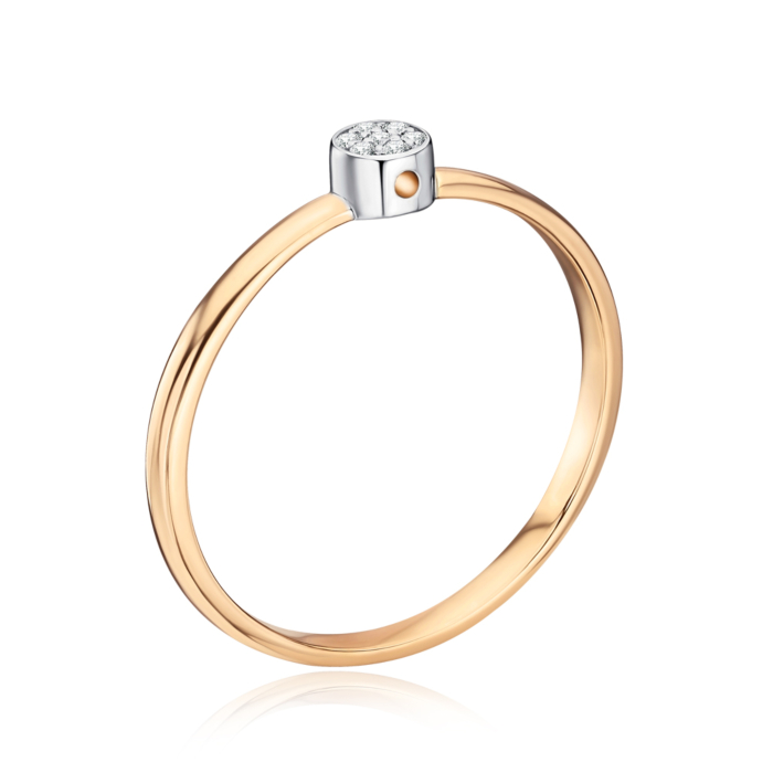 Золота каблучка з фіанітами 17165/01/1/1