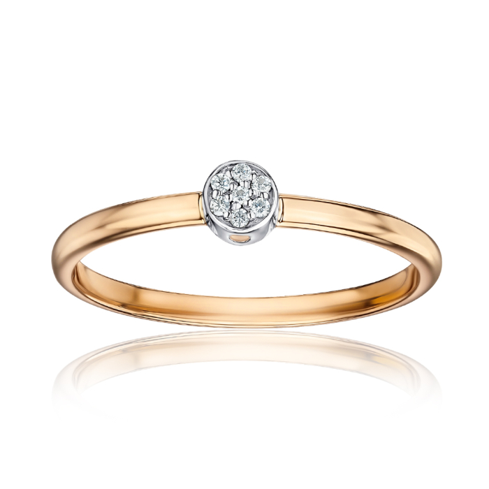 Золота каблучка з фіанітами 17165/01/1/1