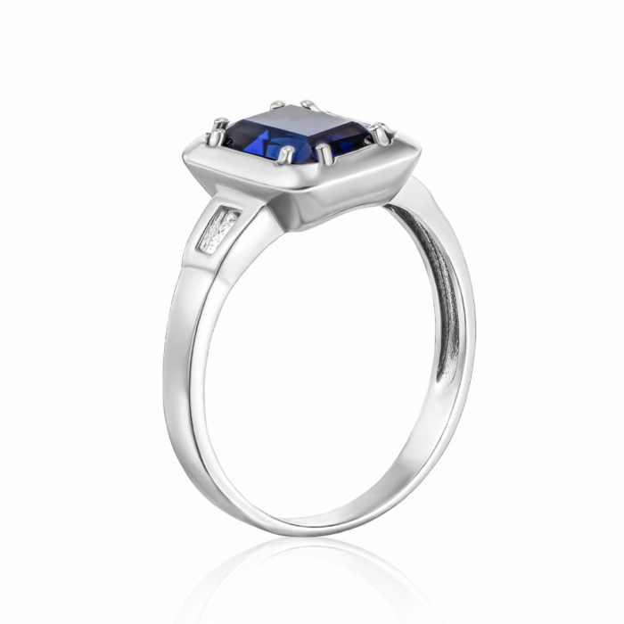 Срібна каблучка з сапфіром. Артикул 1716/1р-HSPH