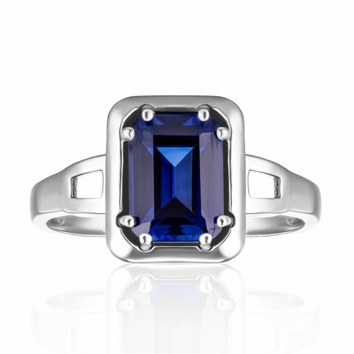 Срібна каблучка з сапфіром. Артикул 1716/1р-HSPH