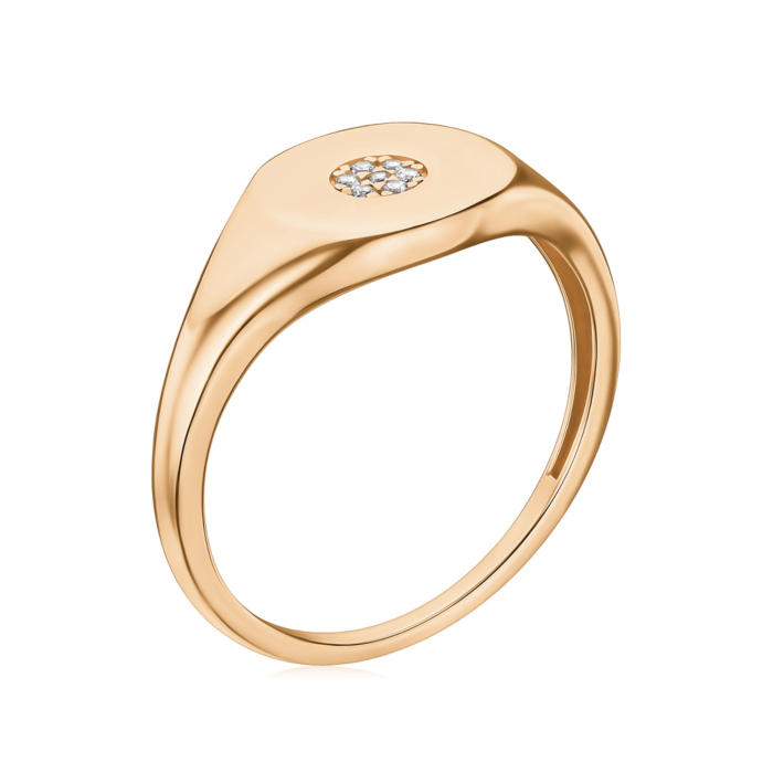 Золота каблучка з фіанітами 17212/01/0/1