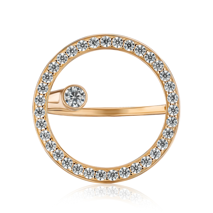 Золота каблучка з фіанітами 17218/01/0/188