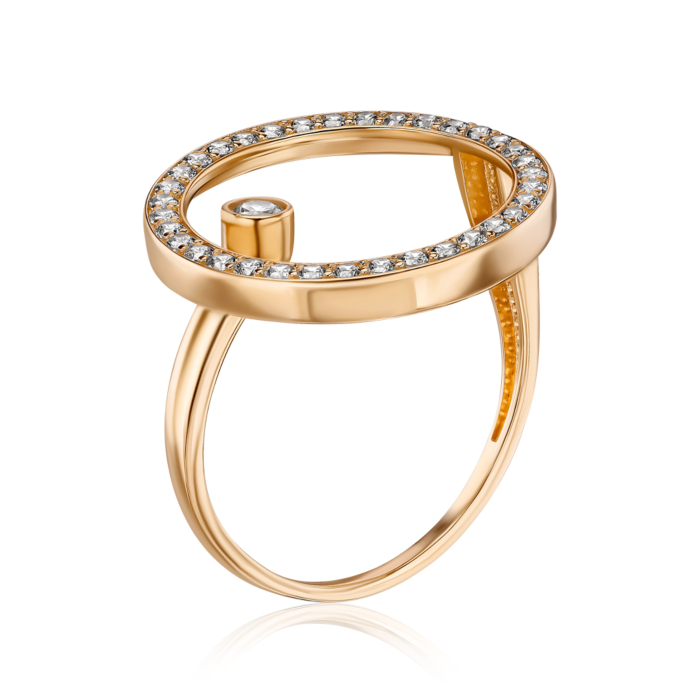 Золота каблучка з фіанітами 17218/01/0/188