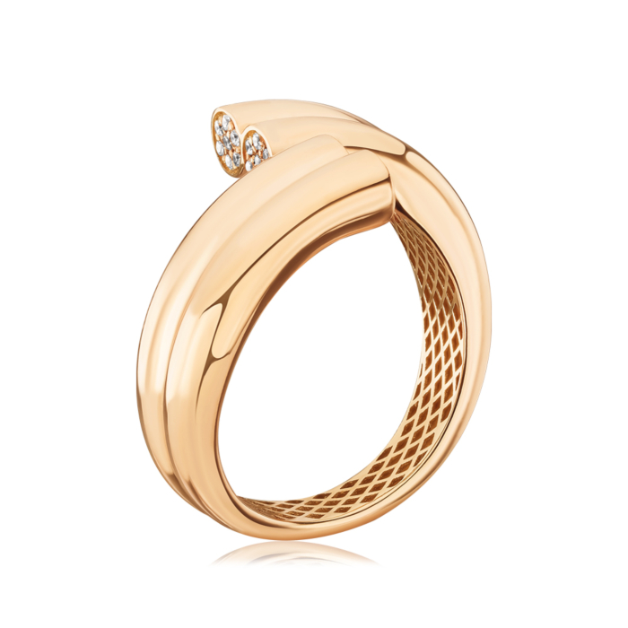 Золота каблучка з фіанітами 17227/01/0/1