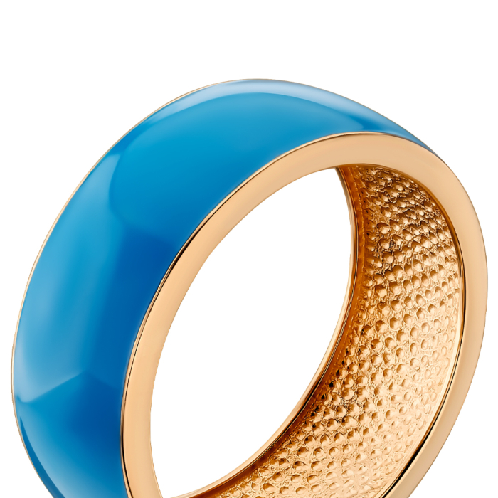 Золота каблучка з блакитною емаллю 17259/01/0/21653