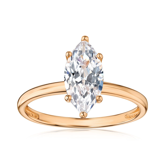 Золотое кольцо с фианитом Tesori 17278-1/01/1/21637