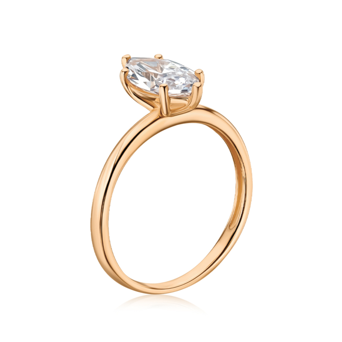 Золотое кольцо с фианитом Tesori 17278-1/01/1/21637