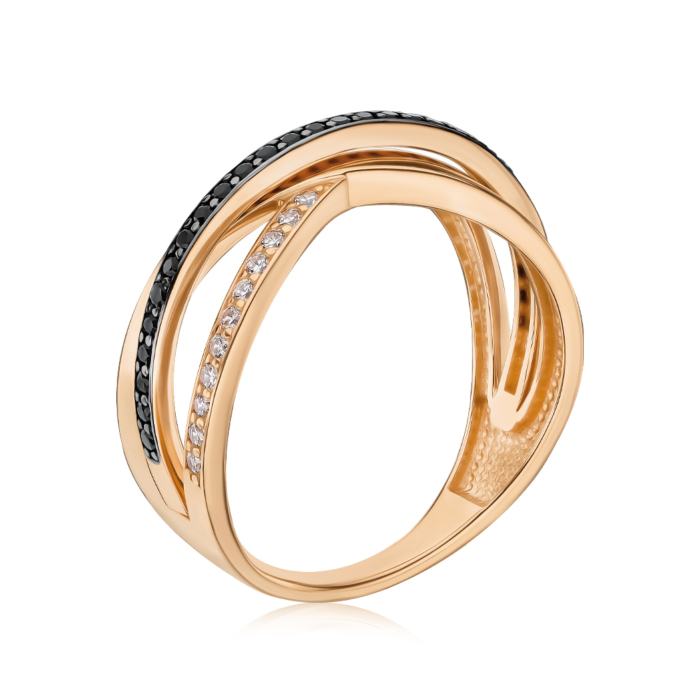 Золота каблучка з фіанітами 17285/01/1/146