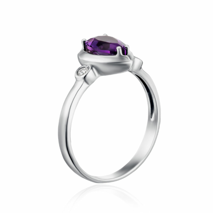 Срібна каблучка з аметистом. Артикул 1740/1р-AMET