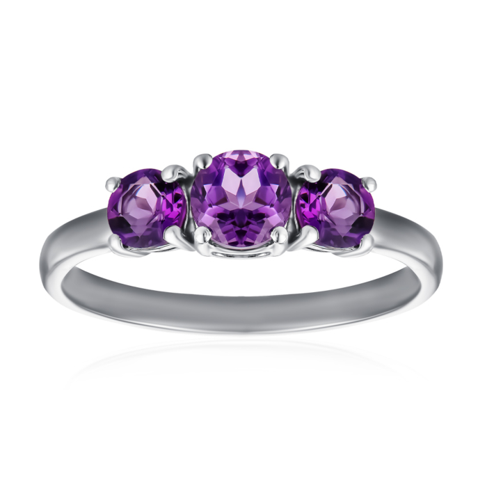 Срібна каблучка з аметистом. Артикул 1741/1р-AMET