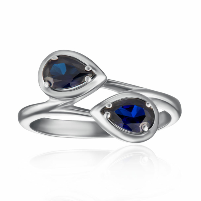 Серебряное кольцо с сапфирами. Артикул 1744/1р-HSPH