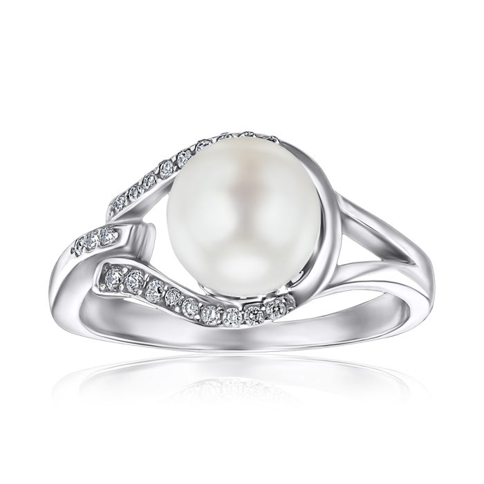 Срібна каблучка з перлиною. Артикул 1780/9р-PWT
