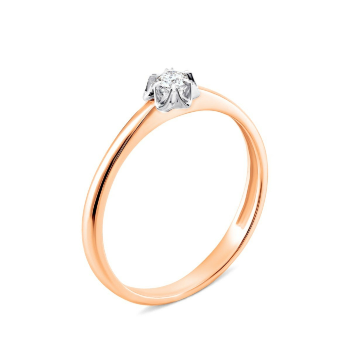 Золота каблучка з діамантом. Артикул UG518/0088/01/01/12