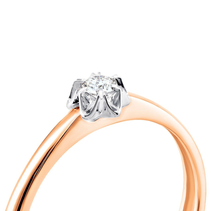 Золота каблучка з діамантом. Артикул UG518/0088/01/01/12