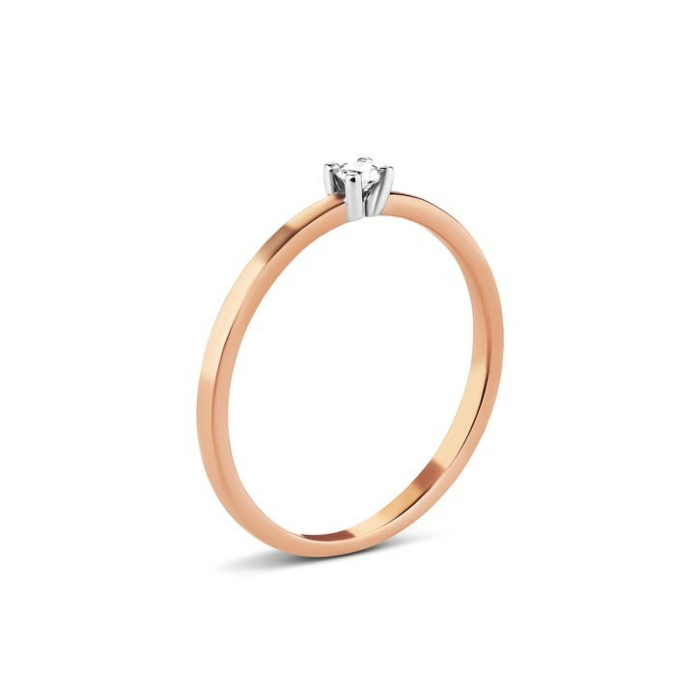 Золотое кольцо с бриллиантом. Артикул UG518/0091/01/01/01