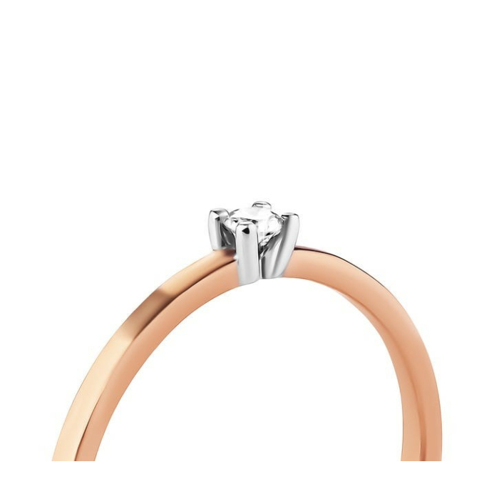 Золотое кольцо с бриллиантом. Артикул UG518/0091/01/01/01