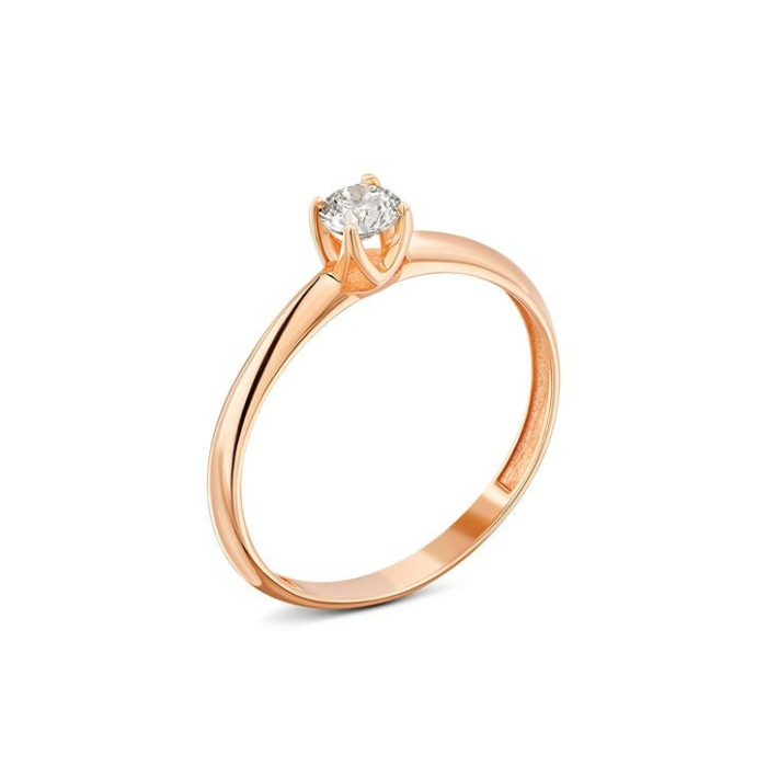 Золотое кольцо с бриллиантом. Артикул UG518/0105/00/01/01