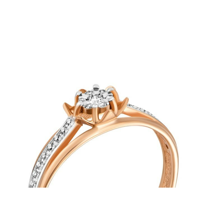 Золотое кольцо с бриллиантами. Артикул UG518/0113/01/01/12