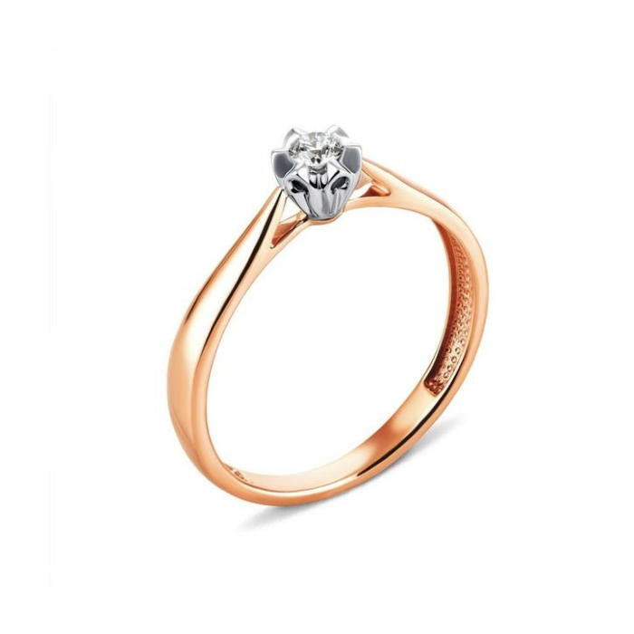 Золотое кольцо с бриллиантом. Артикул UG518/0166/01/01/12