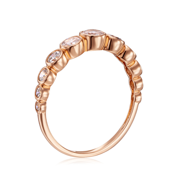Золота каблучка з фіанітами. Артикул 18011/01/0/3975