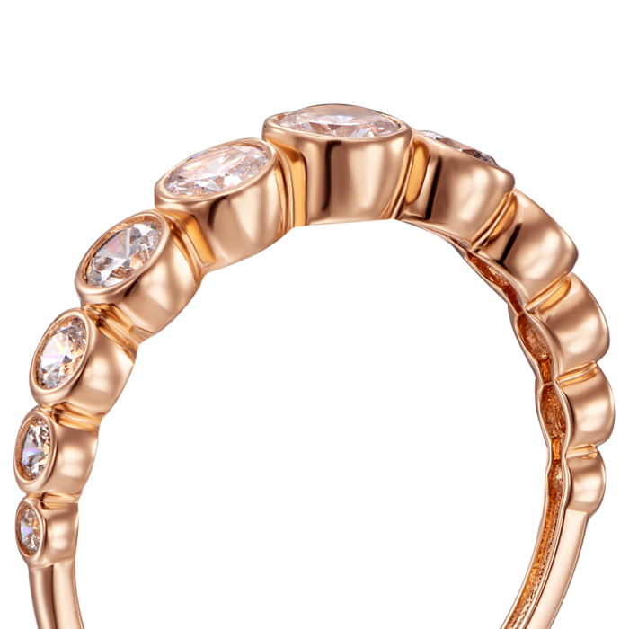 Золота каблучка з фіанітами. Артикул 18011/01/0/3975