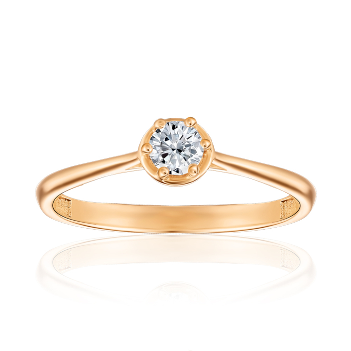 Золотое кольцо с фианитом. Артикул 18014/01/0/29