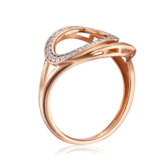 Золота каблучка з фіанітами. Артикул 18035/01/1/1