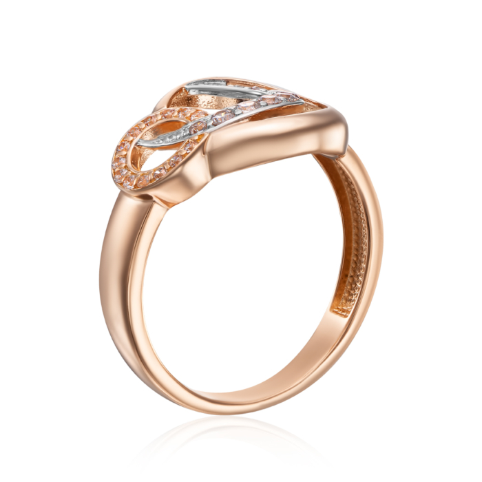 Золота каблучка з фіанітами. Артикул 18049/01/1/75