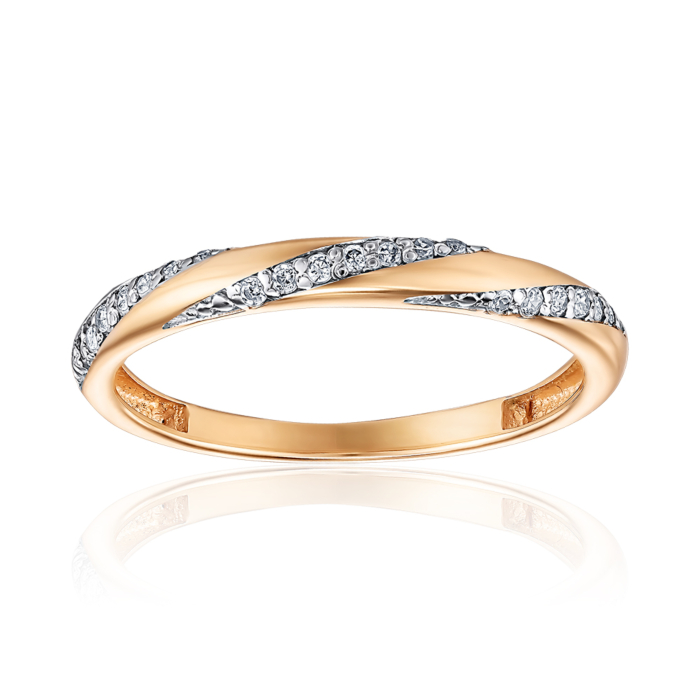 Золотое кольцо с фианитами. Артикул 18052/01/1/1