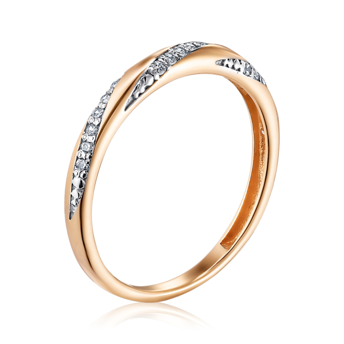 Золотое кольцо с фианитами. Артикул 18052/01/1/1