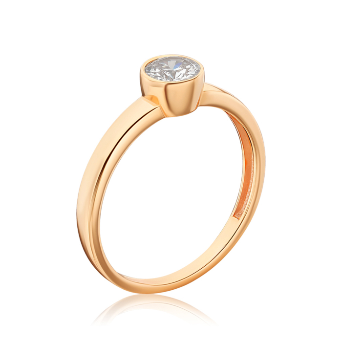 Золотое кольцо с фианитом 18056/01/0/22