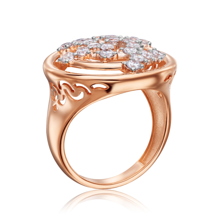 Золотое кольцо с фианитами. Артикул 18087/01/1/17