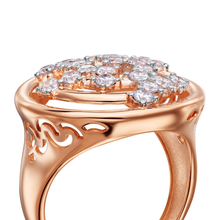 Золотое кольцо с фианитами. Артикул 18087/01/1/17