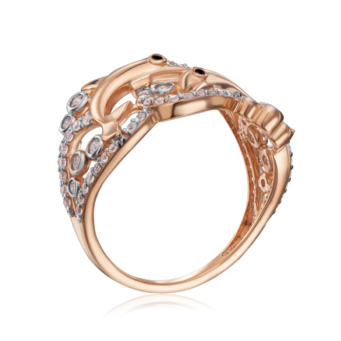 Золотое кольцо с фианитами. Артикул 18102/01/1/576