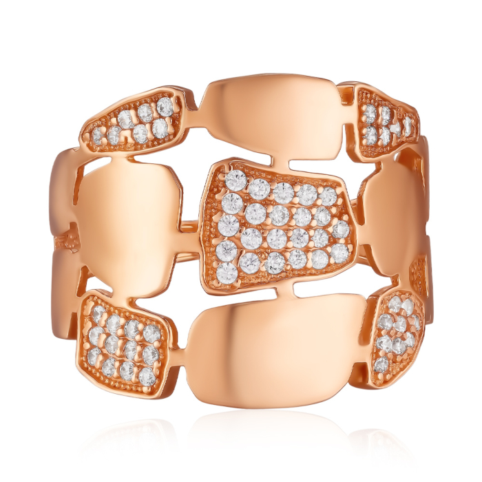 Золота каблучка з фіанітами. Артикул 18104/01/0/323