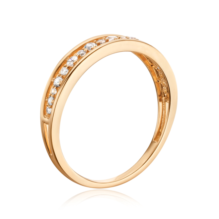 Золота каблучка з фіанітами 18132/01/0/117