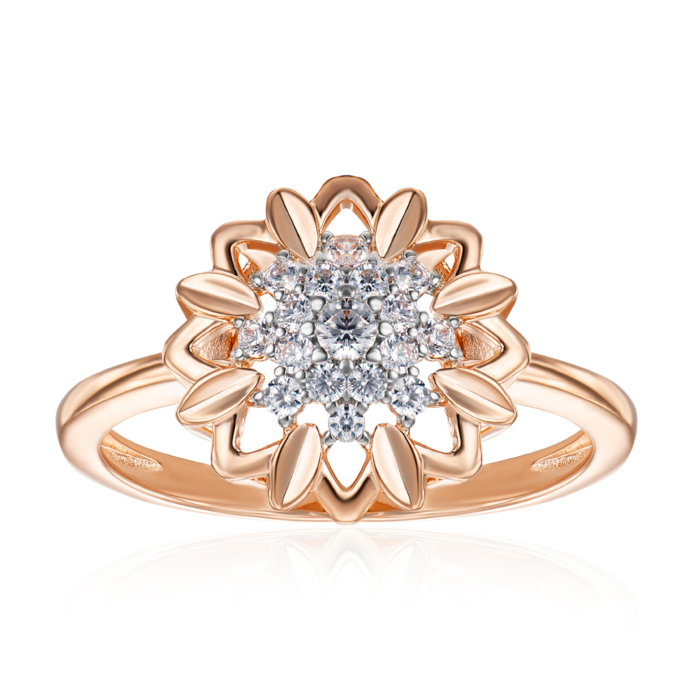 Золотое кольцо с фианитами. Артикул 18134/01/1/161