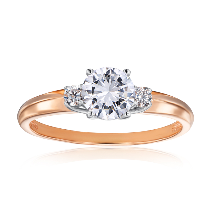 Золотое кольцо с фианитами. Артикул 18136/01/1/4170