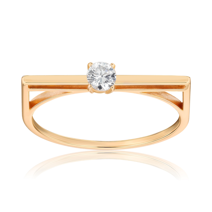 Золотое кольцо с подвижным фианитом 18142/01/0/53