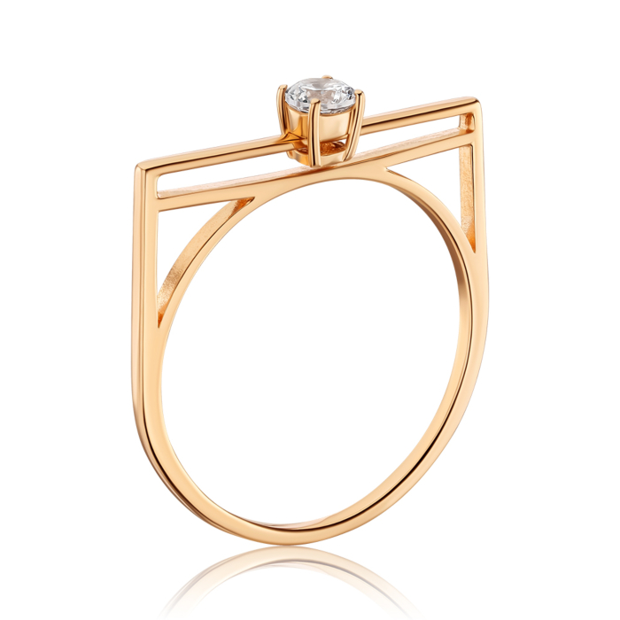 Золотое кольцо с подвижным фианитом 18142/01/0/53