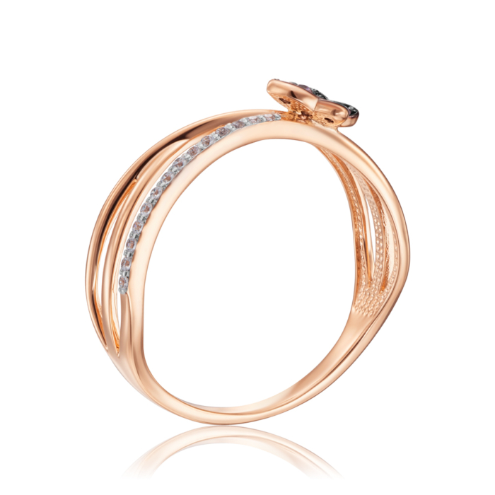 Золотое кольцо с фианитами. Артикул 18144/01/1/4151