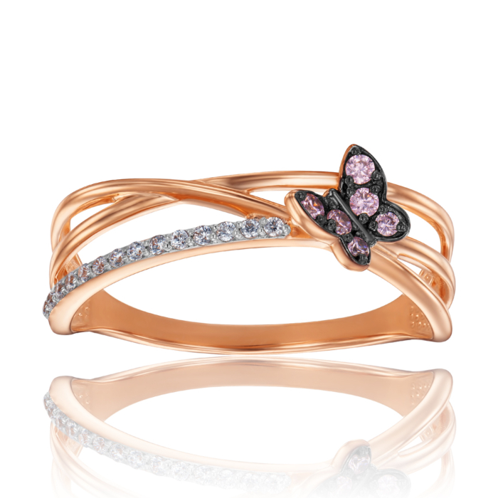 Золотое кольцо с фианитами. Артикул 18144/01/1/4151